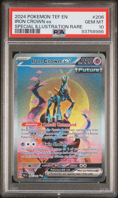 PSA 10 Iron Crown EX Special Illustration Rare 206/162 Temporal Forces